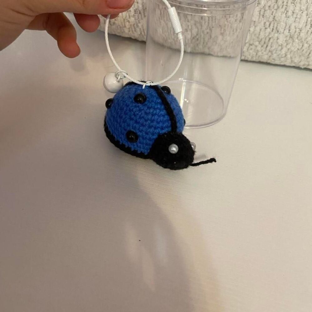 Handmade Crocheted Keychain Lady Bug
